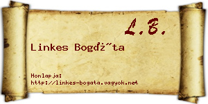 Linkes Bogáta névjegykártya